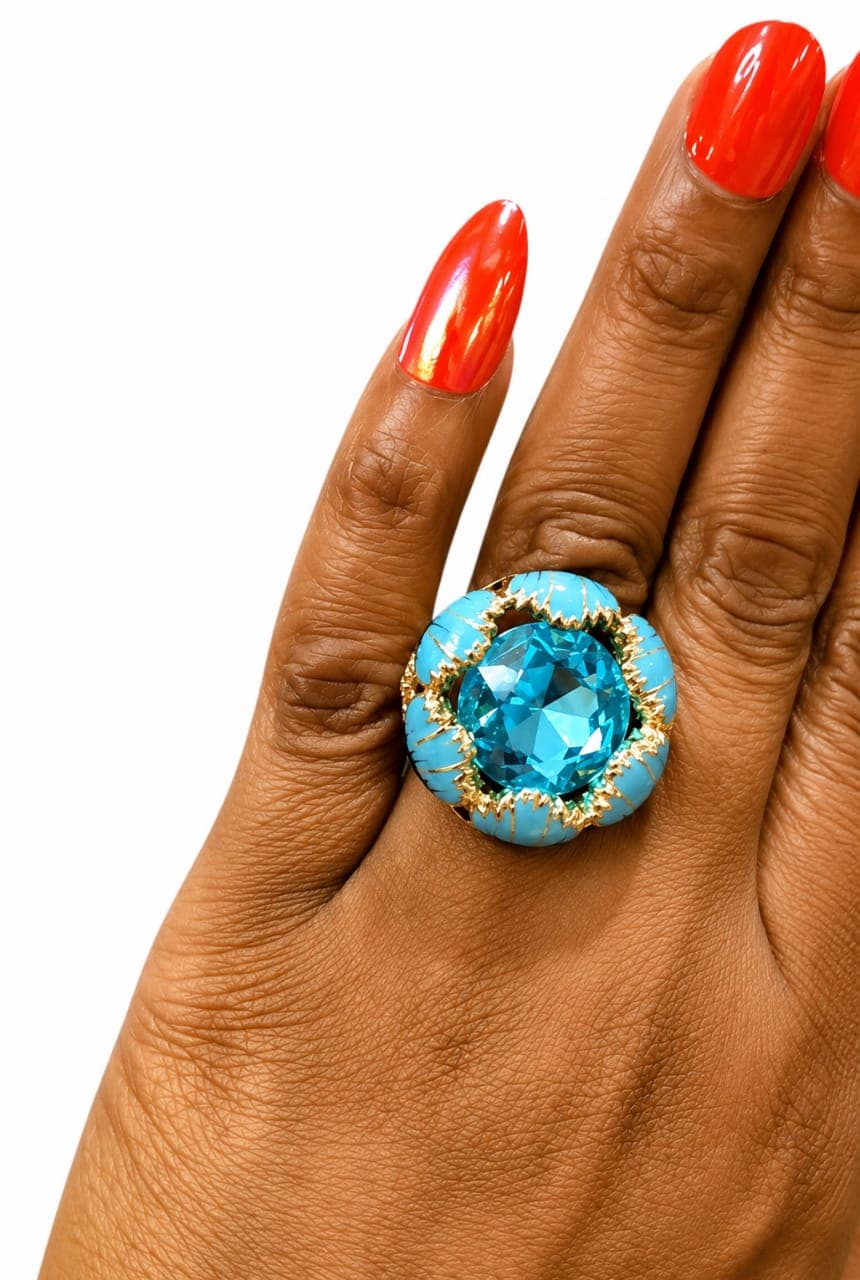 Azure Blossom Ring